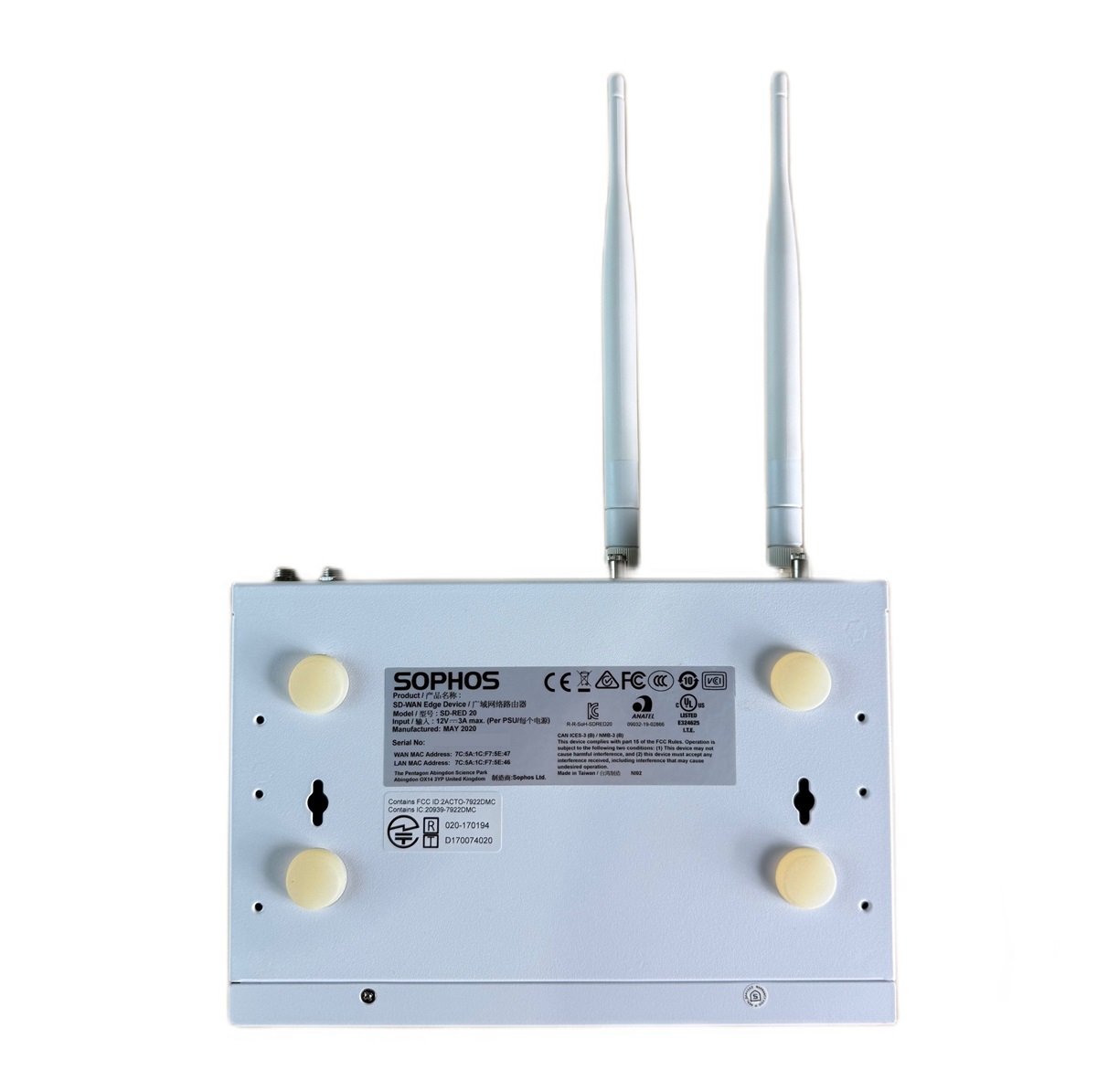 Sophos SD-RED 20 SD-WAN Edge Device weiß mit WLAN Modul und 2 Antennen